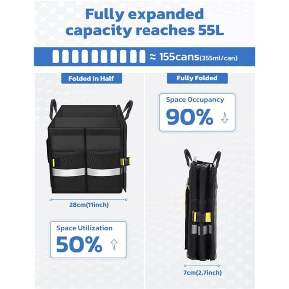 Car Trunk Organizer, Collapsible Waterproof Multi Compartments Car Organizer - Picture 3 of 7